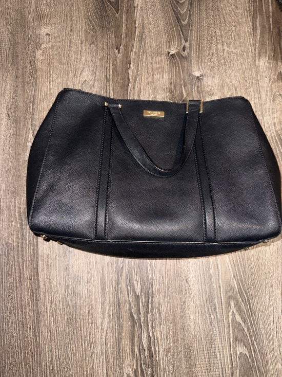 kate spade Handbags - kate spade Black Saffiano Tote with Gold-Tone Plaque